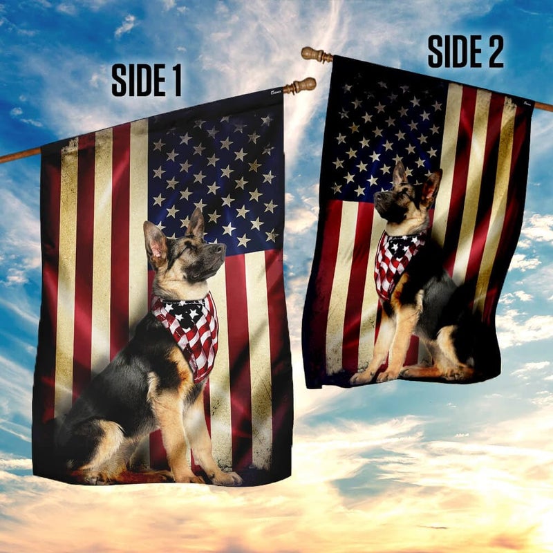 FLAGWIX German Shepherd Dogs Double Sided Flag - Patriot American Dog Flags - Decorations For Home, Outside, Patriotic House Flag 30x40 Heavy Duty Canvas, Decorative Indoor Outdoor Flag - Image 3
